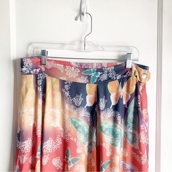 Soft Surroundings Butterfly Jardin D'eau Maxi Skirt Batik Watercolors NEW Large - Picture 10 of 14
